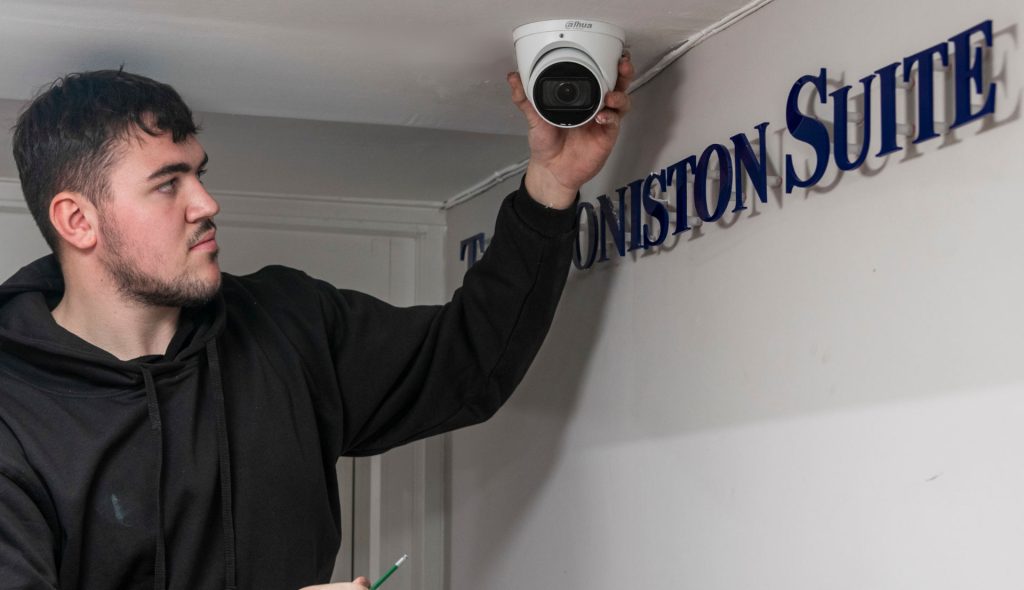CCTV camera installation at the Coniston Suite