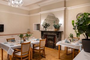 The newly refurbished dining room